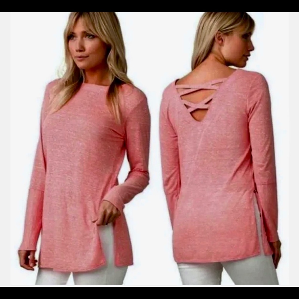 Prana | Esme Shirt Criss Cross Back Long Sleeve Georgia Peach